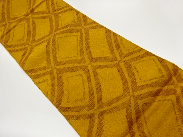 JAPANESE NAGOYA OBI / MAWATA TSUMUGI / WOVEN ABSTRACT TASUKI LATTICE